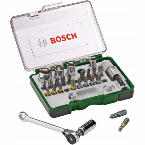  BOSCH 27 dílná sada šroubovacích hrotů a nástrčných klíč...