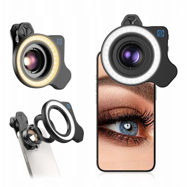 Apexel Kroužkové makro LED světlo pro fotoaparát telefonu...