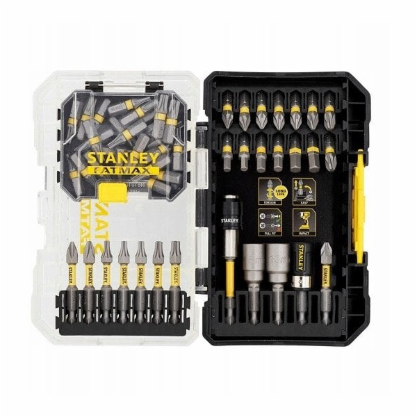 Stanley Sada rázových bitů a nástrčných klíčů 1/4 s 2 mag...