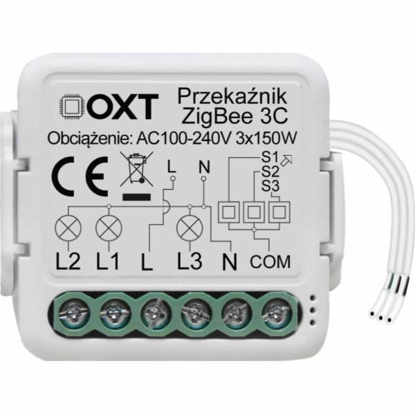 OXT OXT mini reléový modul 3 obvody ZigBee TUYA