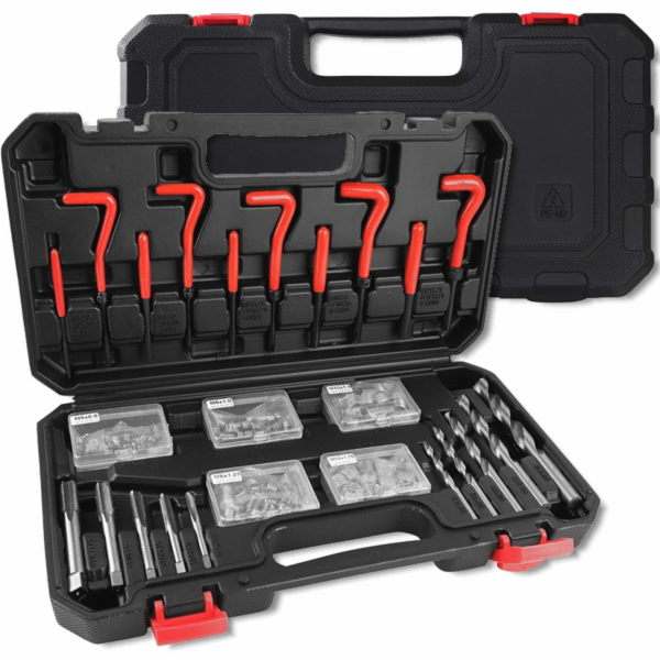 Forcekraft Sada na opravu závitů, 131dílná sada závitníků...