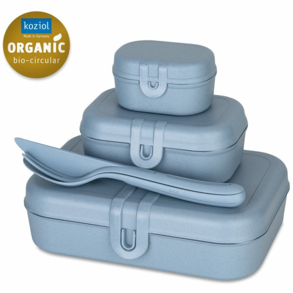 Koziol Svačinový box PASCAL READY, sada 3 nádob a příborů...