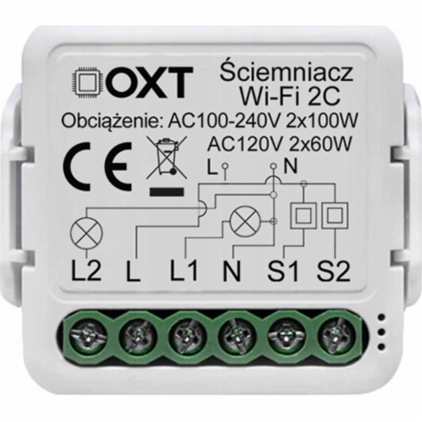OXT stmívač OXT mini ovladač 2 obvody WiFi TUYA