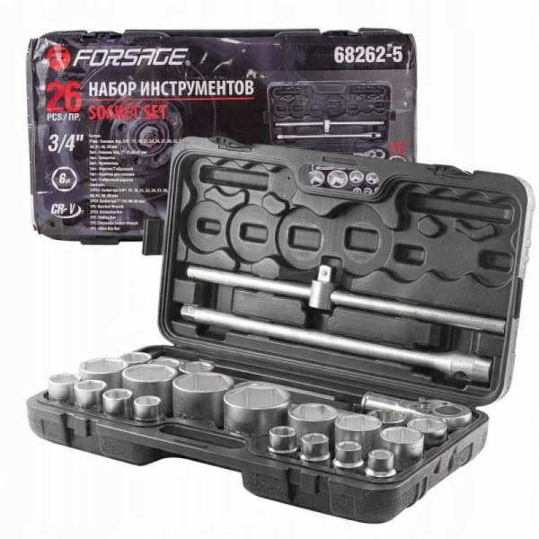 Forcekraft Sada nářadí 26 kusů 3/4 1 (6stranná)