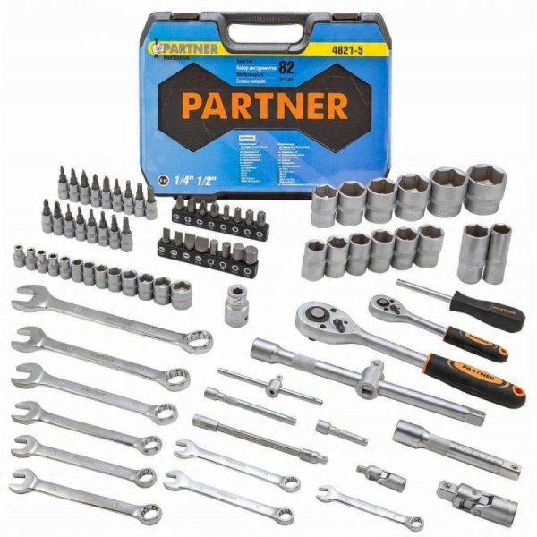 Partner Sada nářadí 82 kusů 1/2, 1/4 (6hranná) (4-32 mm)
