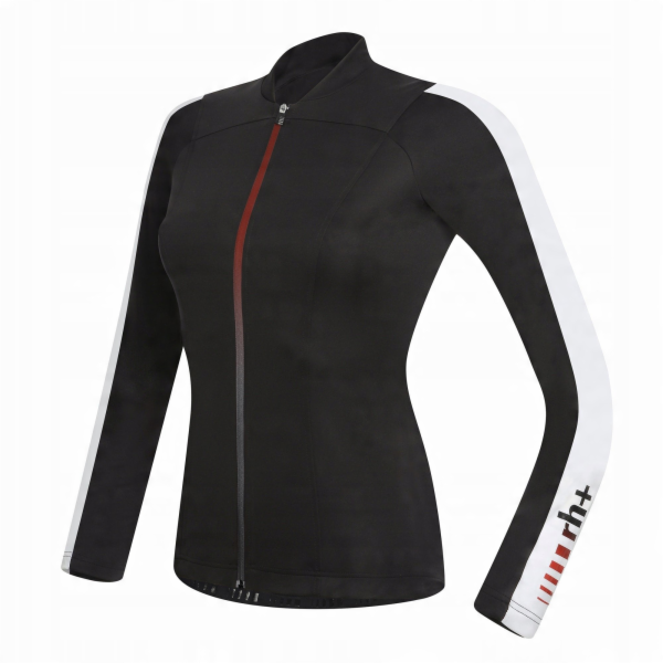 RH+ Dámský cyklistický dres zeroSpirit LS FZ černo-bílý - M