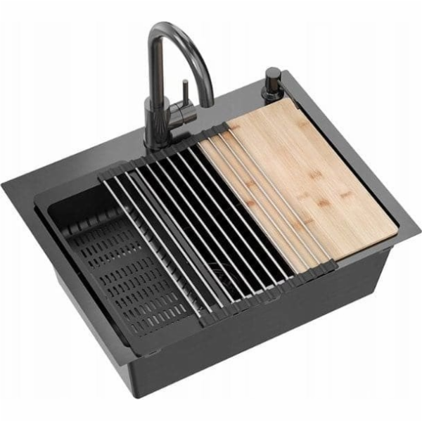 NoName QUADRON LUKE 110 WORKSTATION černý kovový dřez (58...