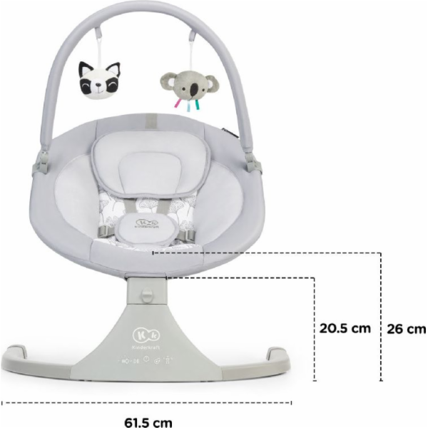 KinderKraft Luli Houpací židlička šedá