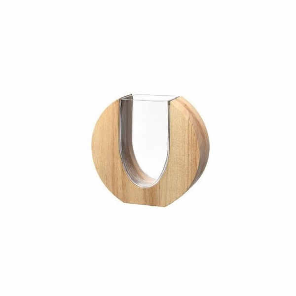 Leonardo Váza dřevo/sklo 19cm LEGNO -