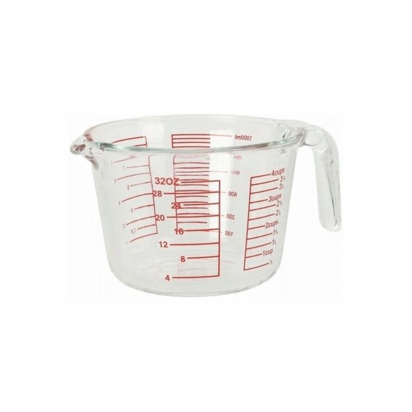 Excellent Houseware Skleněná kuchyňská odměrka LUNU, 1 l