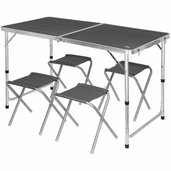 Nils Extreme NC1633 SADA STŮLU A ŽIDLÍ TMAVĚ ŠEDÁ NILS CAMP