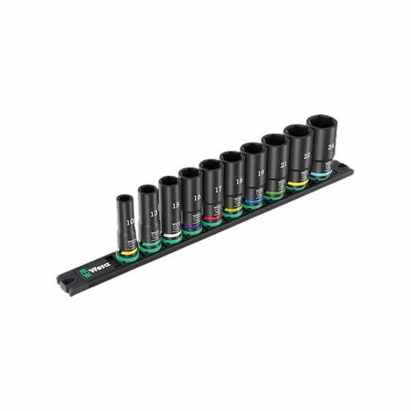 Wera SADA NÁSTRČNÝCH KLÍČŮ, 3/8  , 10 DÍLŮ, MAGNETICKÝ PÁSEK