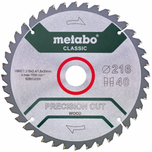 Metabo PŘESNÁ KOTOUČOVÁ PILA NA DŘEVO 216*30MM 40WZ