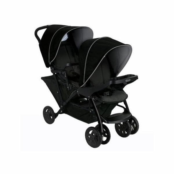 Graco Stadium Duo – dvivietis vežimelis | Juoda Pilka