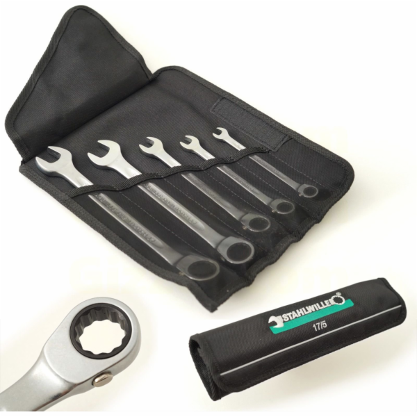 Stahlwille Sada ráčnových otevřených klíčů 8-19 mm, 5 díl...