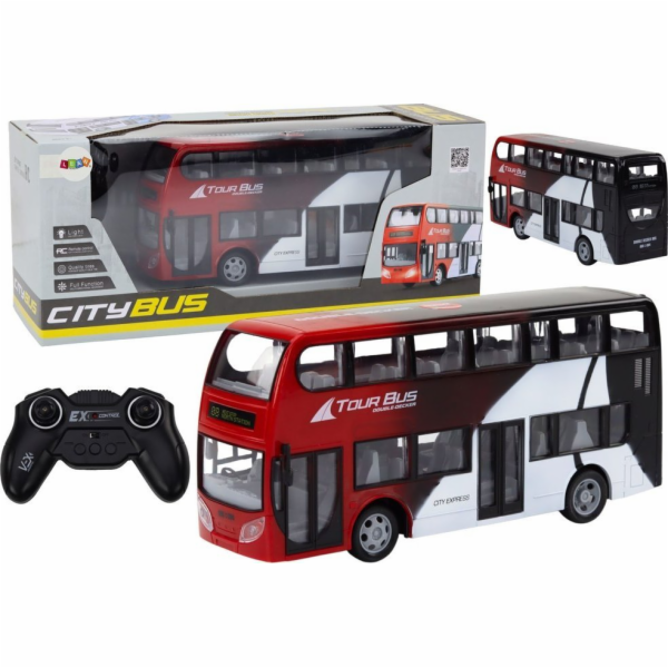 LeanToys Dvoupatrový autobus s dálkovým ovládáním a světly