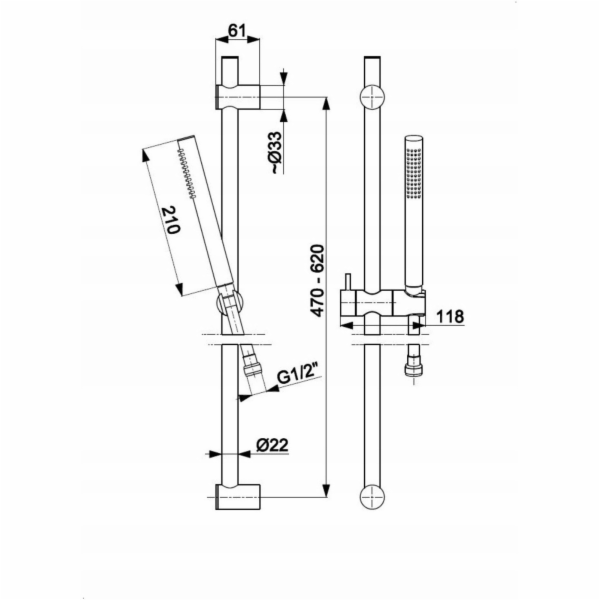 KFA Moza Premium posuvná sprcha, kartáčovaná měď PVD 841-...