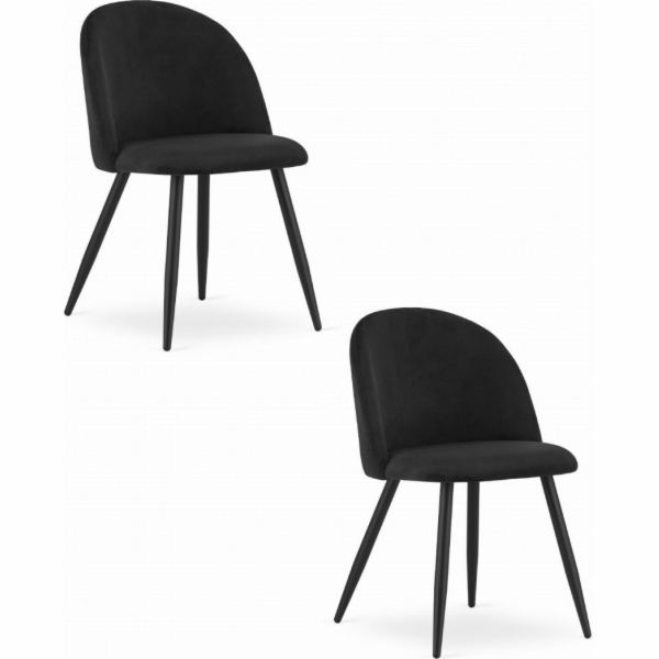 Leobert Židle BELLO - černý samet / černé nohy x 2