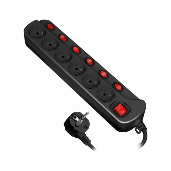 Orno prodlužovací kabel 6 zásuvek 1,5 m černý (OR-AE-1316...