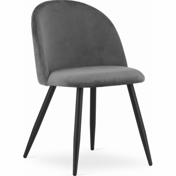 Leobert Židle BELLO - tmavě šedý samet / černé nohy x 1