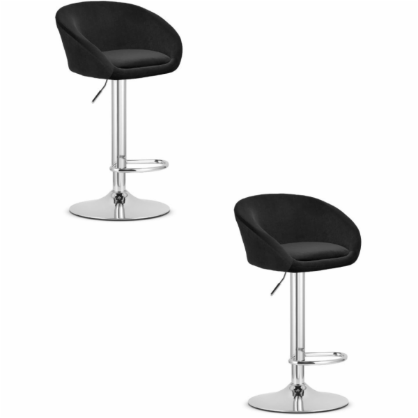 Leobert Stolička EAST - černý samet / chromovaná podnož x 2