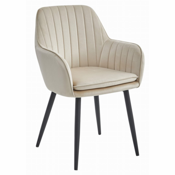 Leobert Židle LUGO - béžový samet / černé nohy x 1