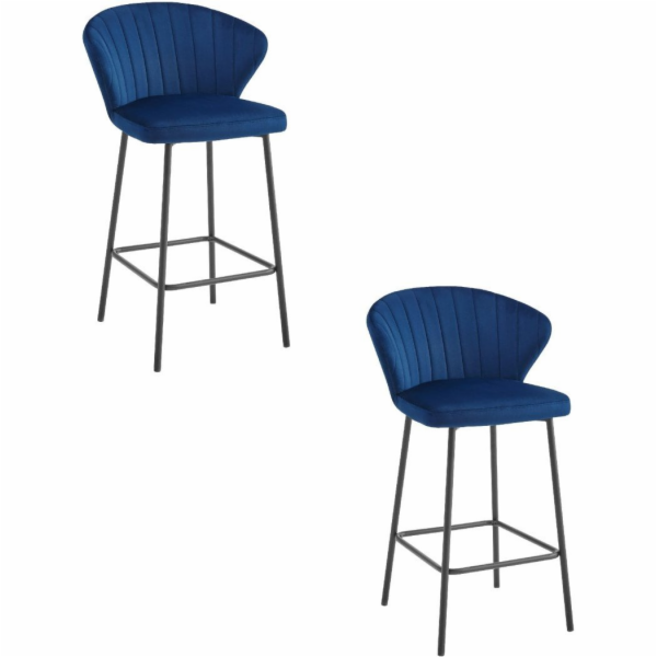 Leobert Stolička GATTA - tmavě modrý samet / černé nohy x 2