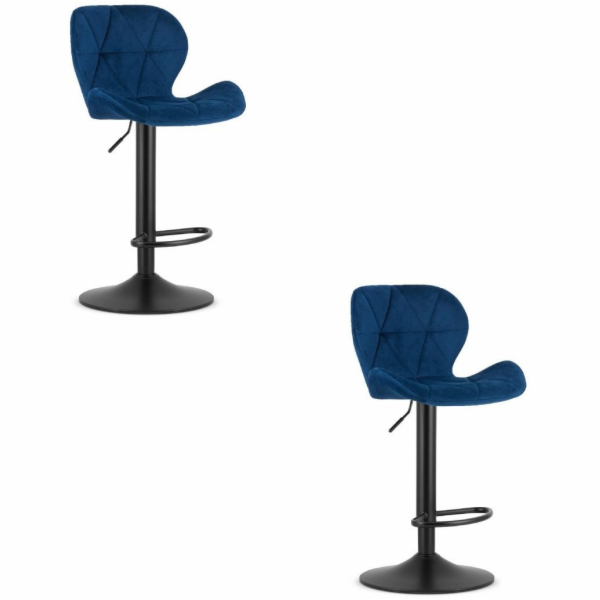 Leobert Stolička WEST - tmavě modrý samet / černá podnož x 2