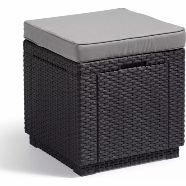 Allibert Allibert Pouf s úložným prostorem, grafit, 213785