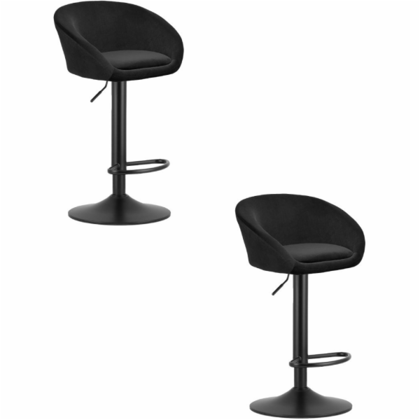 Leobert Stolička EAST - černý samet / černá podnož x 2