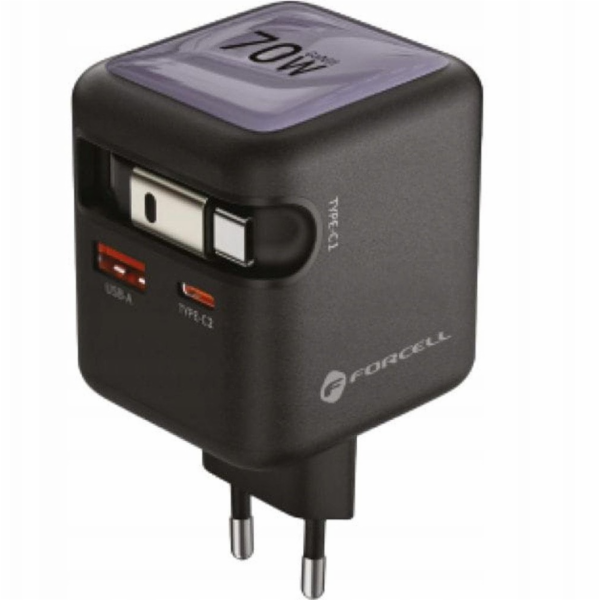 ForCell F-Energy GaN USB C + USB A + navíjecí kabel USB C...