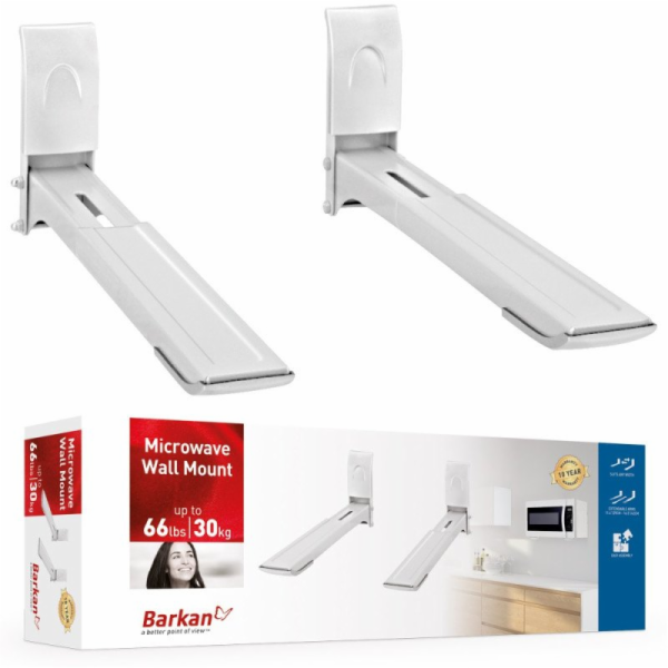 Barkan Nástěnný držák do mikrovlnné trouby 29-42 cm bílý