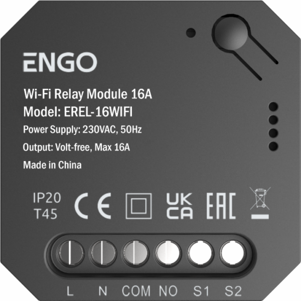 ENGO EREL-16WIFI Smart Wi-Fi relé modul, 16A, beznapěťoý ...