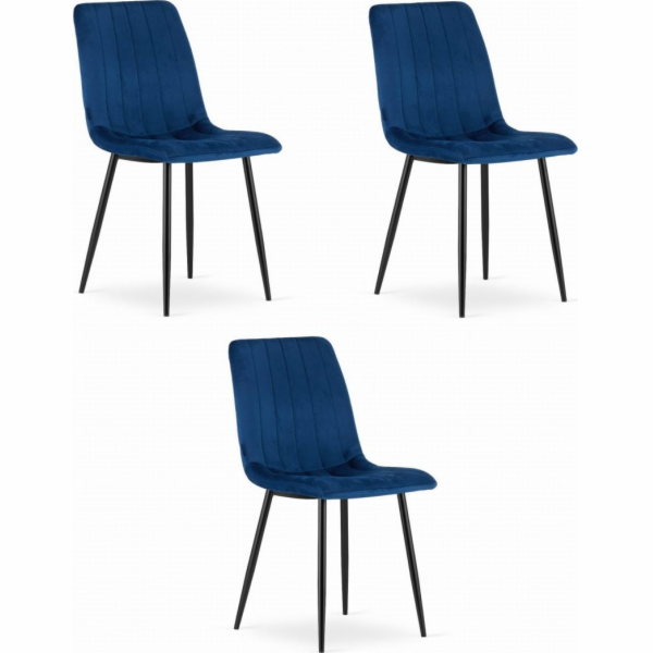 Leobert Židle LAVA - tmavě modrý samet x 3