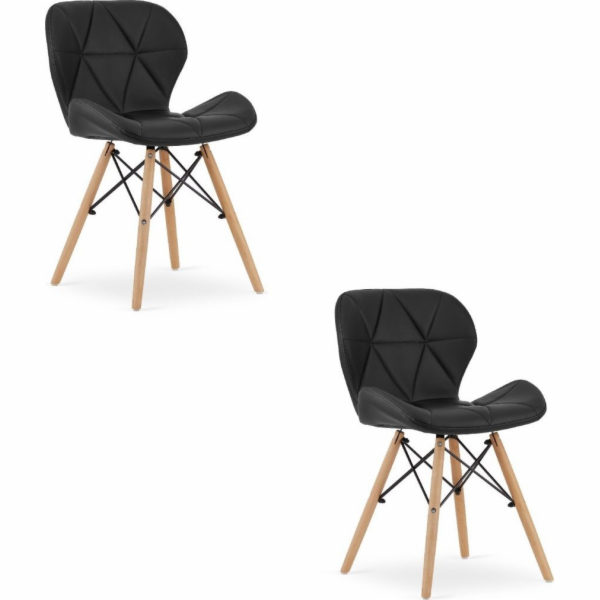 Leobert Židle LAGO, ekokůže - černá x 2