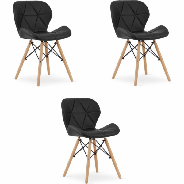 Leobert Židle LAGO, ekokůže - černá x 3