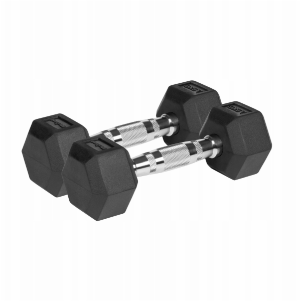 Rebel Litinové činky s pogumovaným povrchem HEX 2x2,5 kg ...