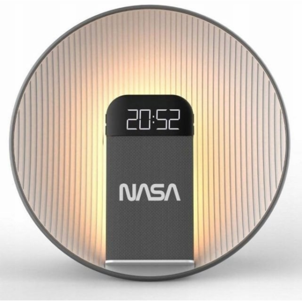 NASA Bluetooth reproduktor s hodinami, Qi nabíječka, LED ...