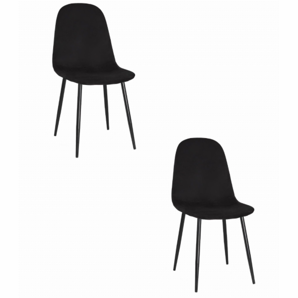Leobert Čalouněná židle COMO, černý samet, 2 ks, moderní ...