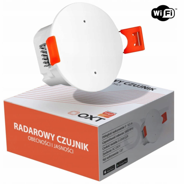OXT Radarový senzor jasu a přítomnosti 230V WiFi TUYA T150