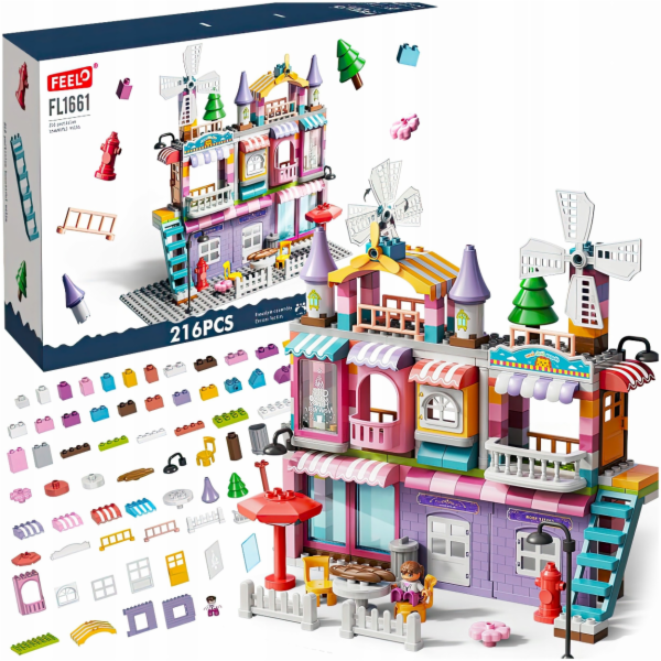 LeanToys&nbsp;Stavební&nbsp;kostky&nbsp;dívčí&nbsp;vila&nbsp;216&nbsp;prvků&nbsp;A3w