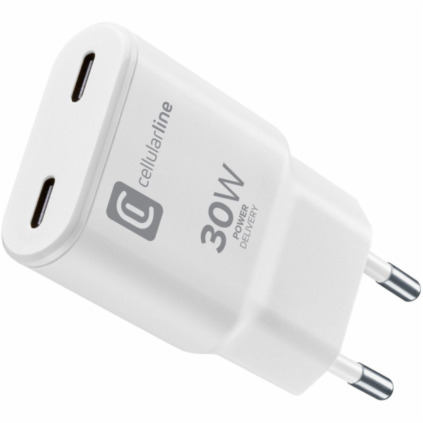 Cellular Line Cellularline USB-C Duo GaN Reiselader 30W bílý