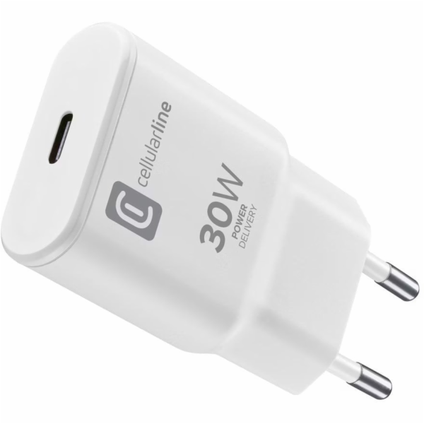 Cellular Line Nabíječka Cellularline USB-C GaN, 30W, bílá