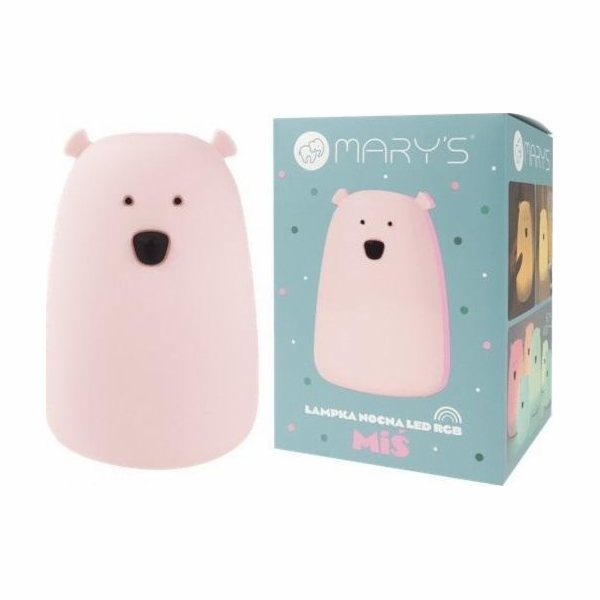 Plexido LED noční lampa RGB+WW+R/C medvídek velká růžová