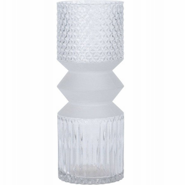 Dekoria Skleněná váza GEOMETRICKÁ, 30 cm