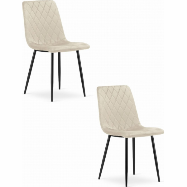 Leobert Židle TURIN - béžový samet x 2