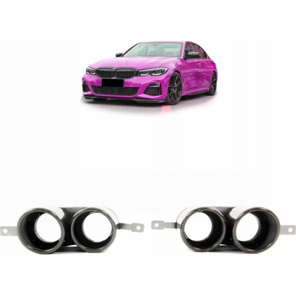 MTuning Černé koncovky tlumiče výfuku BMW 3 (G20) Sedan 2...