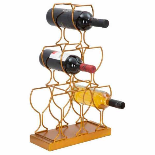 Vilde Stojan na víno, 6 lahví, zlatý, 31 x 12 x 53 cm