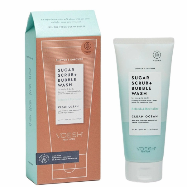 Clinique VOESH_Cukrový peeling + Bubble Wash peeling a pě...