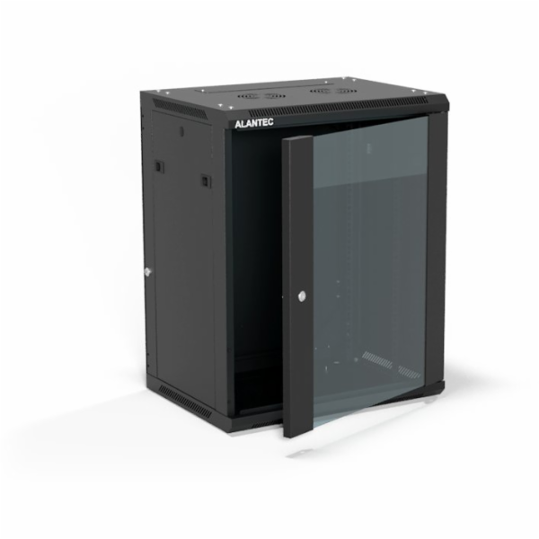 Alantec Nástěnná skříň 19 15U 600x450, jednokřídlé skleně...